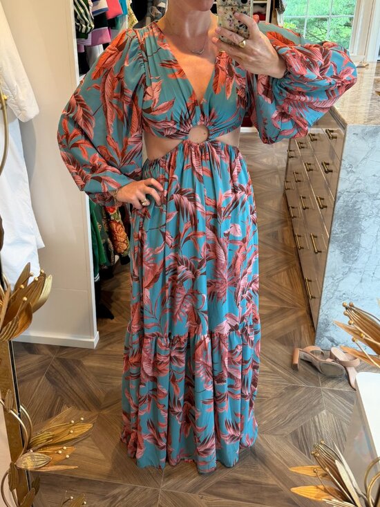 Flying Tomato Dresses & Skirts - Floral Cut-Out Maxi Dress